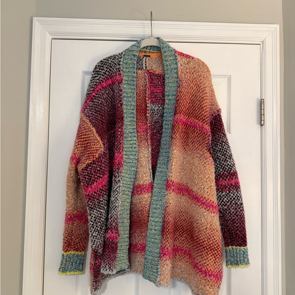 Free People Multicolor Open-Front Sweater